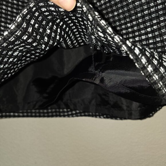 Halogen Women’s Black White Tweed A-Line Skirt Size 6 Lined Side Zip Pockets - Picture 12 of 14